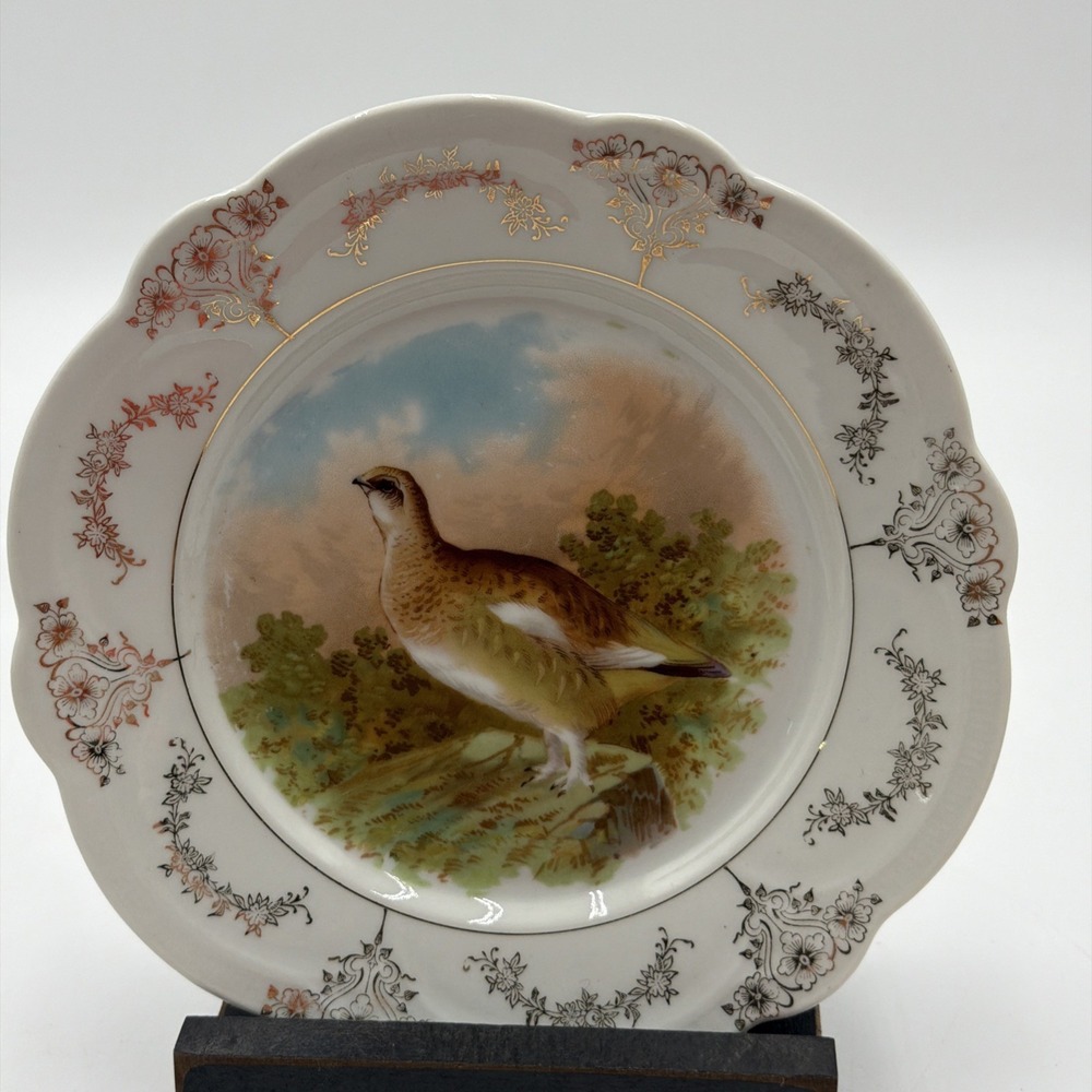 Antique  Mignon  Z. S. & Co Bavaria Grouse Plate 7 1/2"